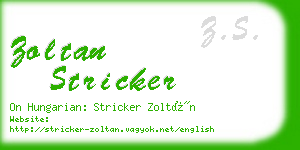 zoltan stricker business card